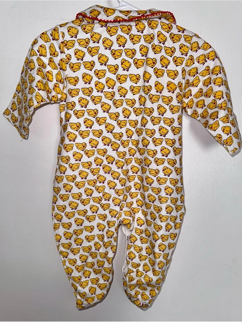 Rachel Riley Yellow Chick Print Footed One-Piece 6 months